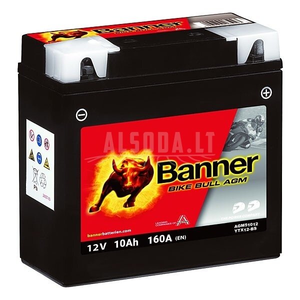 Akumuliatorius Banner Bike bull YTX12-BS 12V10AH Akumuliatorius Banner Bike bull YTX12-BS 12V10AH