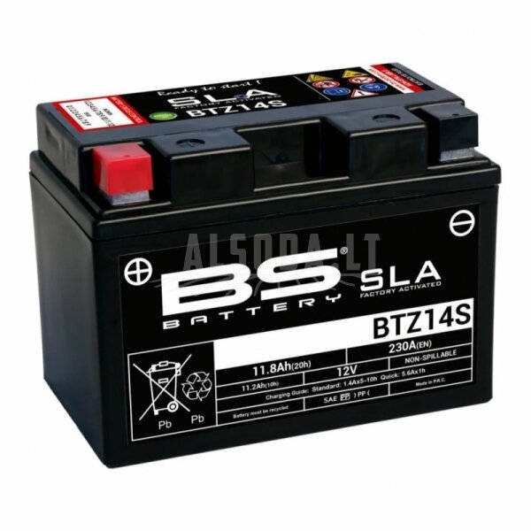 Akumuliatorius BS Battery BTZ14S 11.8Ah 230 (A) 31021100 Akumuliatorius BS Battery BTZ14S 11.8Ah 230 (A) 31021100