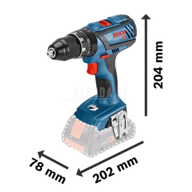 Akumuliatorinis smūginis suktuvas-gręžtuvas BOSCH GSB 18V-28 CT Solo 1