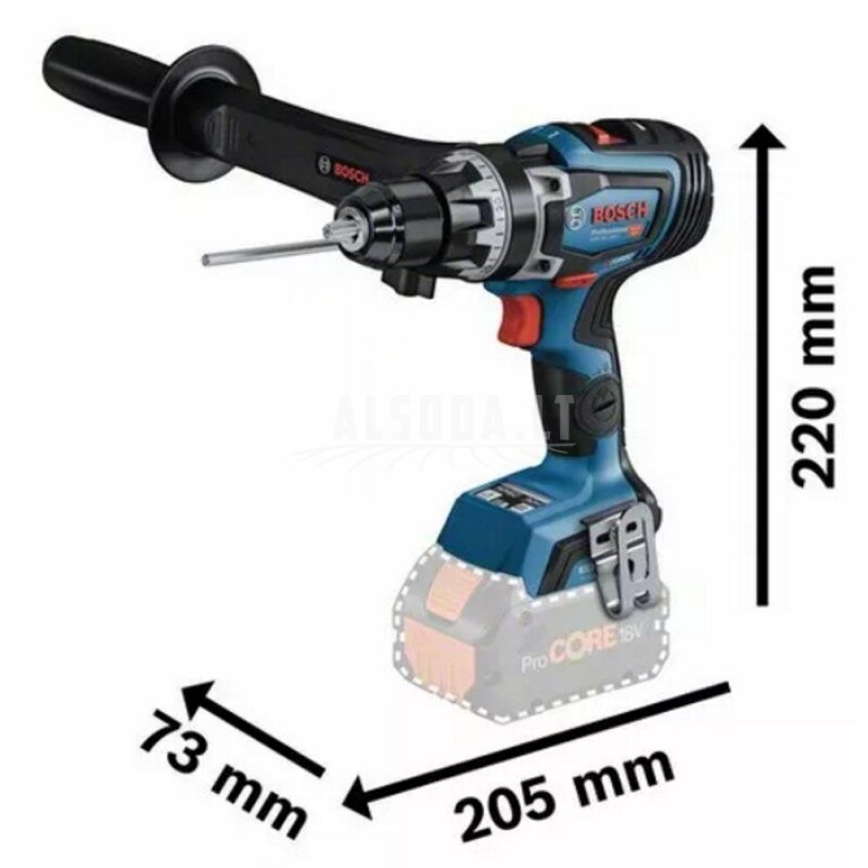 Akumuliatorinis suktuvas-gręžtuvas BOSCH Biturbo GSR 18V-150C LB Solo 1