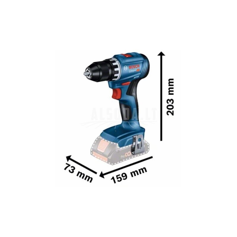 Akumuliatorinis suktuvas-gręžtuvas BOSCH GSR 18V-45 2x3,0Ah 1