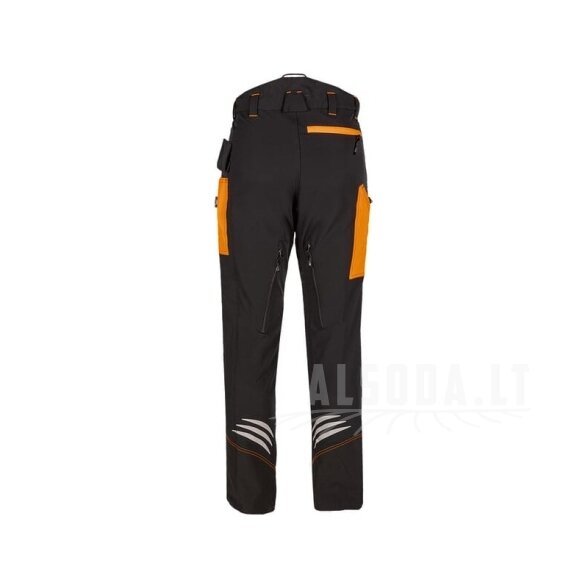 Apsauginės kelnės nuo grandininio pjūklo, 2XL, juodos/oranžinės, Ninja 3