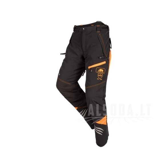 Apsauginės kelnės nuo grandininio pjūklo, 3XL, juodos/oranžinės, Ninja Apsauginės kelnės nuo grandininio pjūklo, 3XL, juodos/oranžinės, Ninja