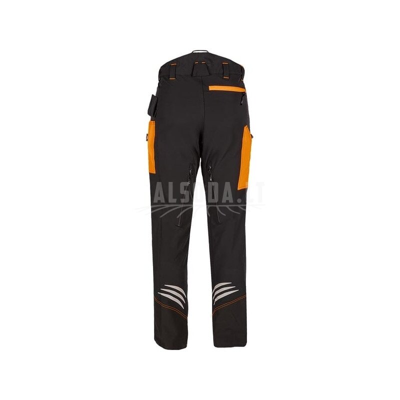 Apsauginės kelnės nuo grandininio pjūklo, S, juodos/oranžinės, Ninja 3