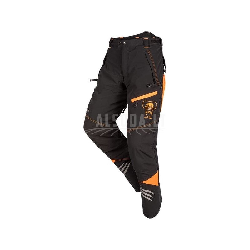 Apsauginės kelnės nuo grandininio pjūklo, S, juodos/oranžinės, Ninja