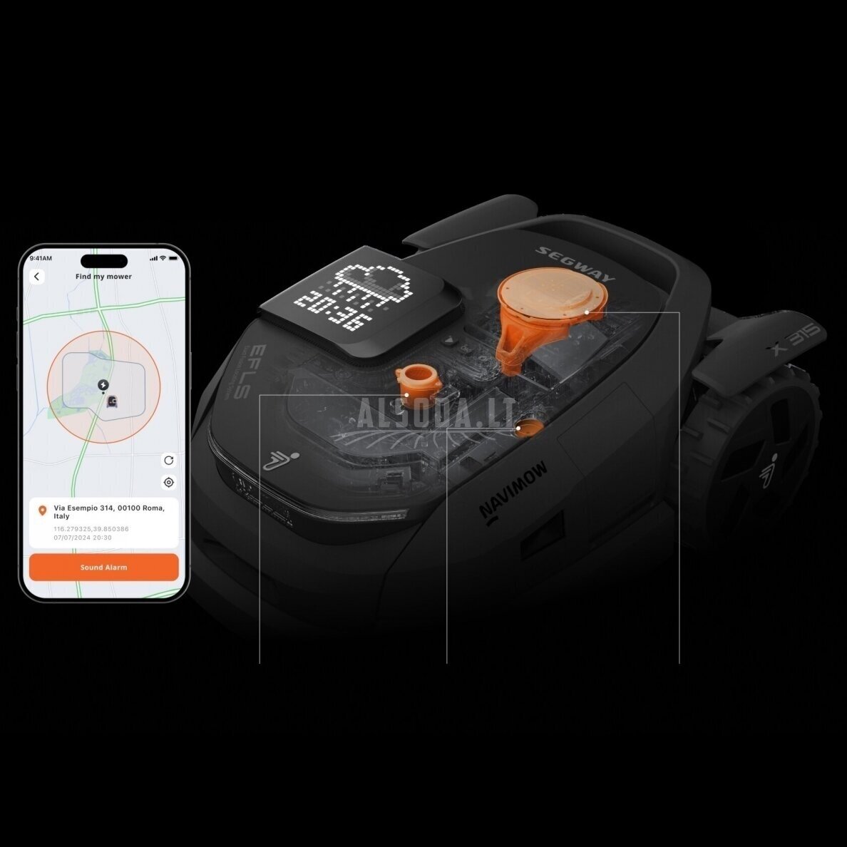 Belaidis Vejos robotas SEGWAY Navimow X315E + DOVANA 3 Belaidis Vejos robotas SEGWAY Navimow X315E + DOVANA 3