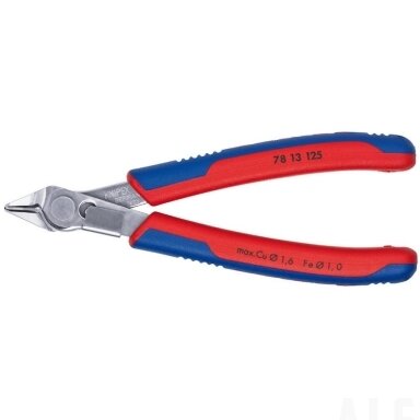 Elektronikos žnyplės 125mm INOX su prispaudimu, Knipex