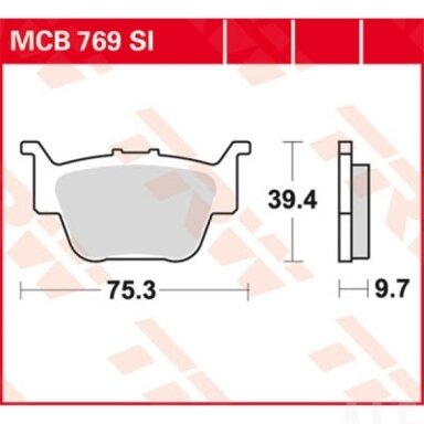 Galinės stabdžių trinkėlės TRW BRAKE PAD SINTER OFFROAD MCB769SI