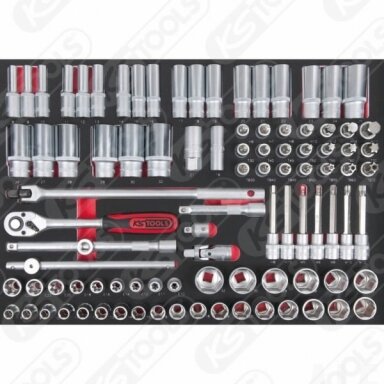 Galvučių kompl.1/2" SCS 95 vnt 1/1 dėkle, KS Tools