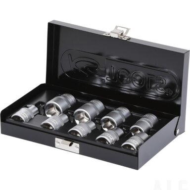Galvučių komplektas 1/2'' Torx E10-E24 9vnt., KS Tools