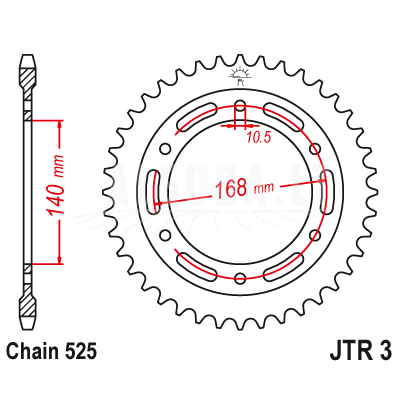 Galinė žvaigždė JTR3-42 42T 525 Galinė žvaigždė JTR3-42 42T 525