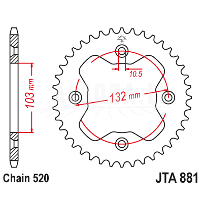 Galinė žvaigždė KTM SX 505 JTA 881.38