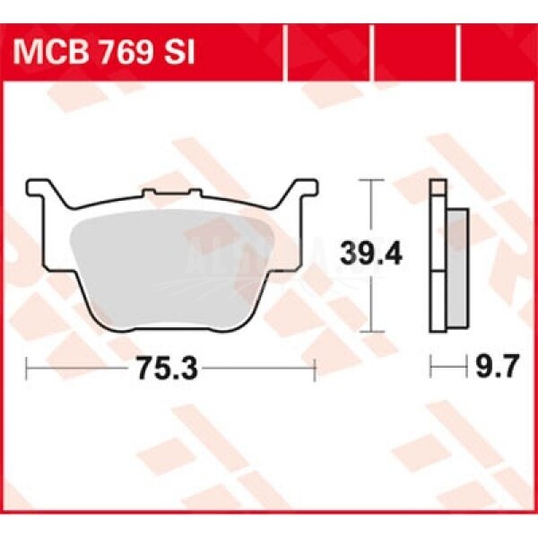 Galinės stabdžių trinkėlės TRW BRAKE PAD SINTER OFFROAD MCB769SI Galinės stabdžių trinkėlės TRW BRAKE PAD SINTER OFFROAD MCB769SI