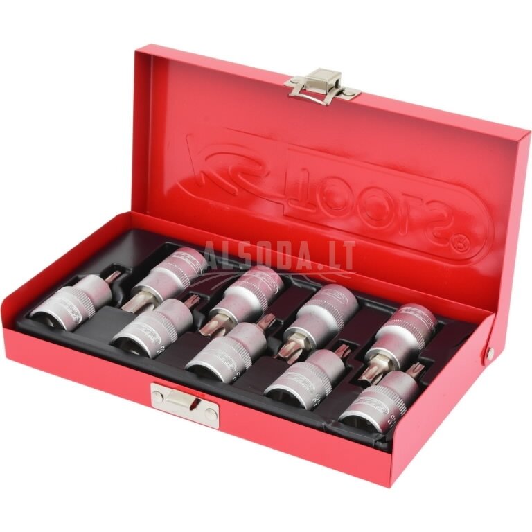galvučių antgalių rinkinys1/2" Torx 9-vnt TX20-TX60, KS Tools galvučių antgalių rinkinys1/2" Torx 9-vnt TX20-TX60, KS Tools