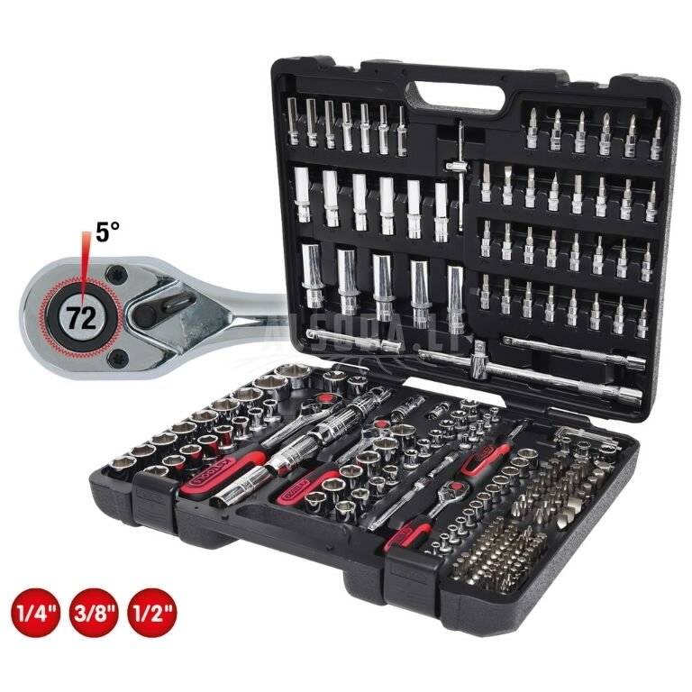 Galvučių komplektas CHROMEplus, 1/4+3/8+1/2'' 195 vnt.., KS Tools Galvučių komplektas CHROMEplus, 1/4+3/8+1/2'' 195 vnt.., KS Tools