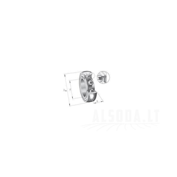 Giliųjų griovelių rutulinis guolis 17x40x12mm INA/FAG 2 Giliųjų griovelių rutulinis guolis 17x40x12mm INA/FAG 2