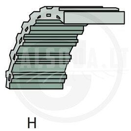 GRANIT by PIX H tipo dvigubas dantytas diržas
H tipas, 1800-DS8M-16