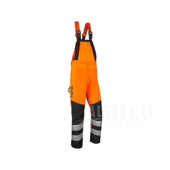 Grandininio pjūklo kombinezonas, gerai matomas oranžinis 1RH1, 2XL Grandininio pjūklo kombinezonas, gerai matomas oranžinis 1RH1, 2XL