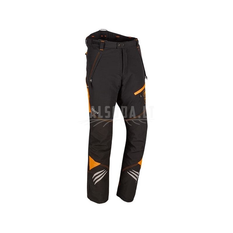 Grandininio pjūklo kelnės, M, juodos/oranžinės, Ninja 2 Grandininio pjūklo kelnės, M, juodos/oranžinės, Ninja 2