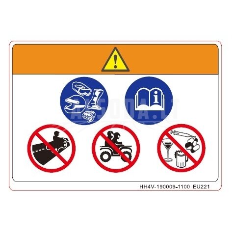 HH4V-190009-1100 DECAL, DRIVE WARNING HH4V-190009-1100 DECAL, DRIVE WARNING