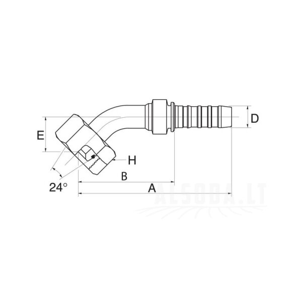 Įdėklas 45° DN20-M30x2 1 Įdėklas 45° DN20-M30x2 1