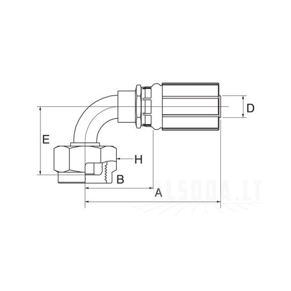 Įdėklas 90° DN16-M30x1.5 1 Įdėklas 90° DN16-M30x1.5 1