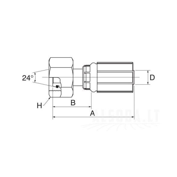 Įdėklas DN16-M24x1.5 1 Įdėklas DN16-M24x1.5 1