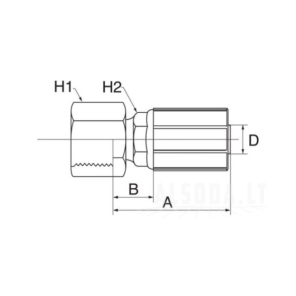 Įdėklas DN19-1" ORFS 2 Įdėklas DN19-1" ORFS 2