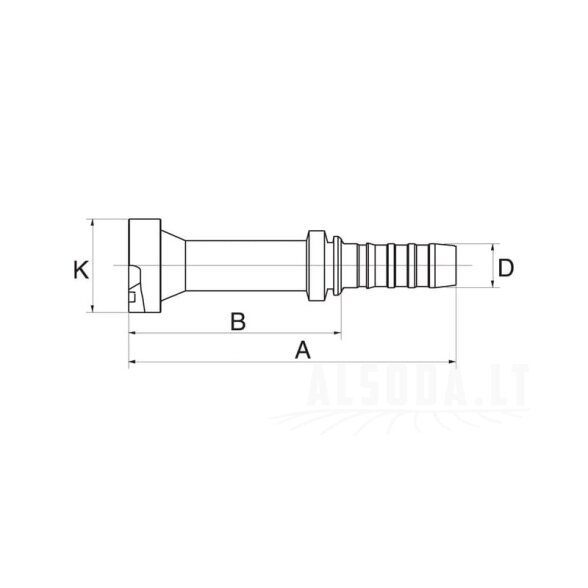 Įdėklas DN25-47.6, tinkantis CAT 1 Įdėklas DN25-47.6, tinkantis CAT 1