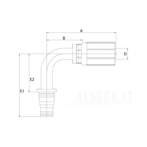Įdėklas „Quick-Lok“ DN16 90° 1 Įdėklas „Quick-Lok“ DN16 90° 1