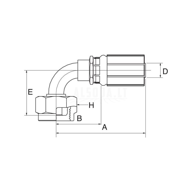 Įdėklas 90° DN16-M30x1.5 1 Įdėklas 90° DN16-M30x1.5 1