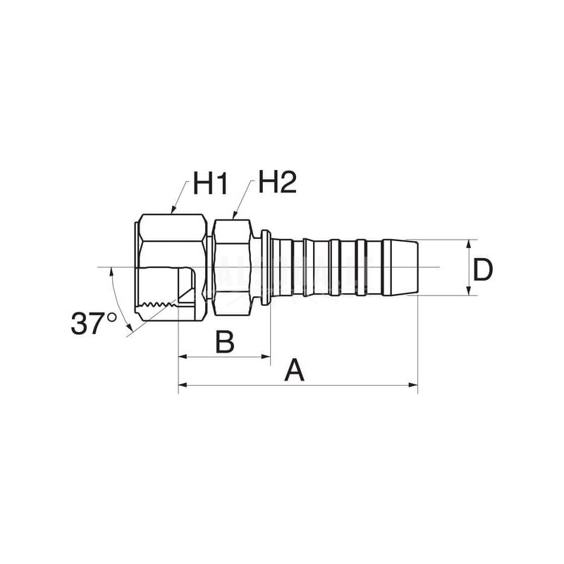 Įdėklas DN20-1"3/16JIC 1 Įdėklas DN20-1"3/16JIC 1