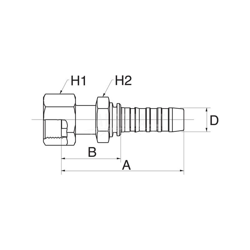 Įdėklas DN20-1"3/16SAE 1 Įdėklas DN20-1"3/16SAE 1