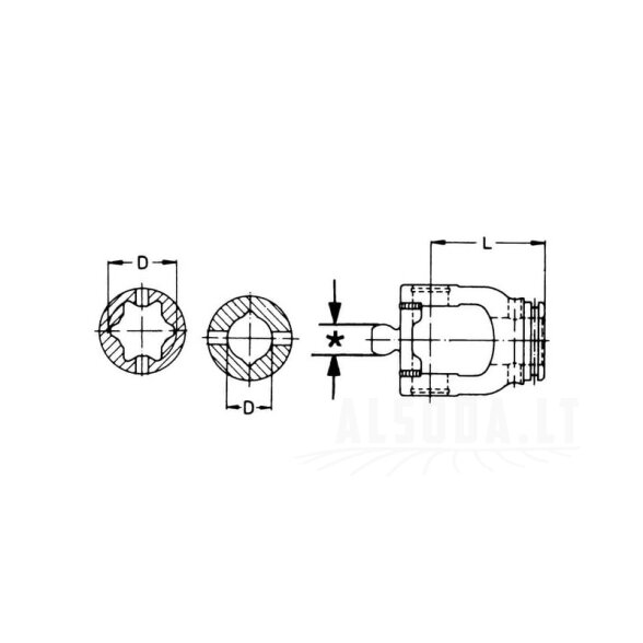 Jungas, profiliuotas vamzdis, 41 mm, W2280 Walterscheid 1