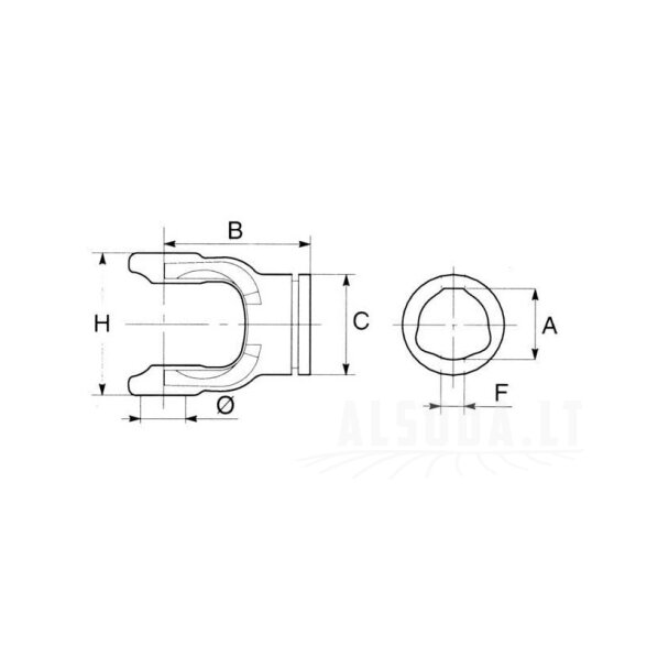 Jungas, profiliuotas vamzdis, 63 mm, 8 Bondioli&Pavesi 2
