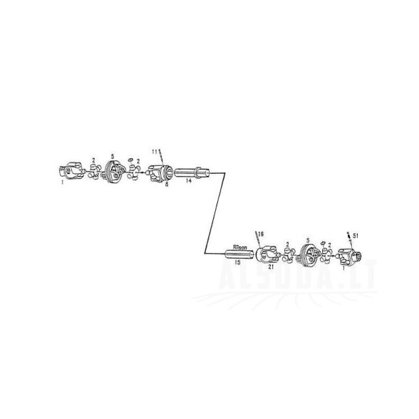 Jungas, profiliuotas vamzdis, 66,5 mm, V CvJ 80 kampas 1