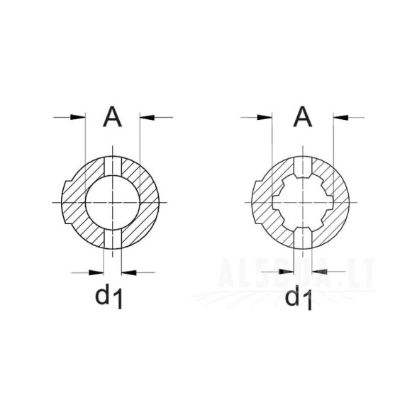 Jungas, stebulė, 1-3/8"-21 grioveliai, W2200/W200E Walterscheid 2