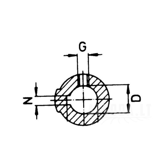 Jungo skersmuo 25,4 mm (1"), griovelis 1/4", W2100/W100E Walterscheid 2 Jungo skersmuo 25,4 mm (1"), griovelis 1/4", W2100/W100E Walterscheid 2