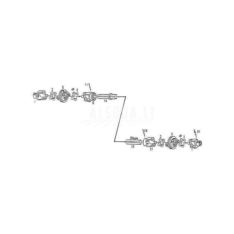 Jungas, profiliuotas vamzdis, 54,6 mm, T CvJ 80 Corner 1 Jungas, profiliuotas vamzdis, 54,6 mm, T CvJ 80 Corner 1