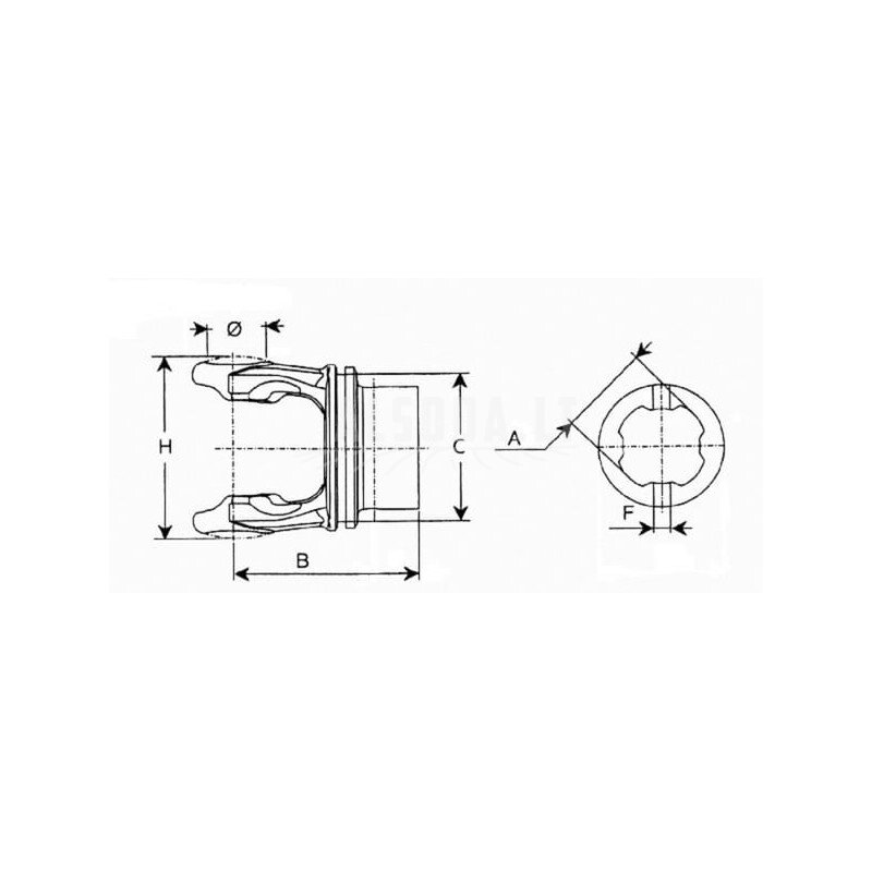 Jungas, profiliuotas vamzdis, 58,2 mm, H7 Bondioli&Pavesi 1 Jungas, profiliuotas vamzdis, 58,2 mm, H7 Bondioli&Pavesi 1