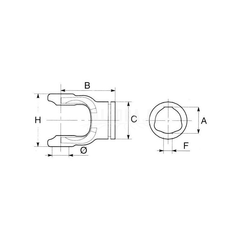 Jungas, profiliuotas vamzdis, 63 mm, 9 Bondioli&Pavesi 2