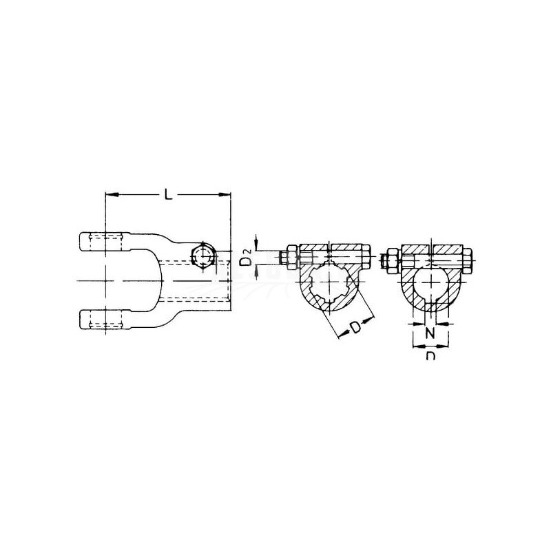 Jungas, spaustuko varžtas, 1-1/8"-6 grioveliai, W2100/W100E Walterscheid 4 Jungas, spaustuko varžtas, 1-1/8"-6 grioveliai, W2100/W100E Walterscheid 4