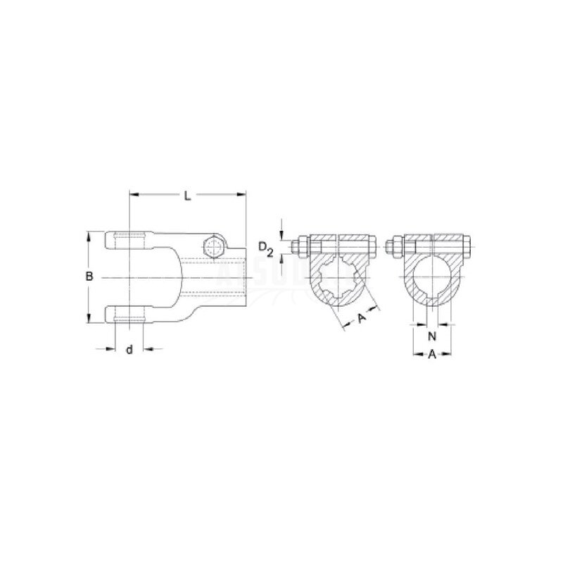Jungas, spaustuko varžtas, 30 mm, W2200/W200E Walterscheid 1 Jungas, spaustuko varžtas, 30 mm, W2200/W200E Walterscheid 1