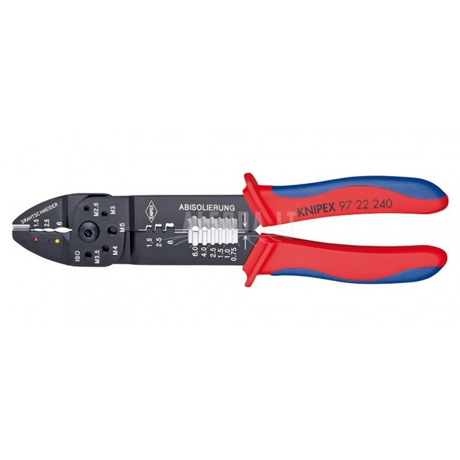 Kabelių kirpimo, nužievinimo, užspaudimo replės laidams 0,5-6mm, Knipex Kabelių kirpimo, nužievinimo, užspaudimo replės laidams 0,5-6mm, Knipex