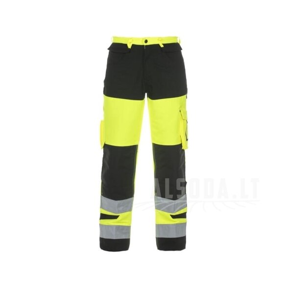 Kelnės 26-30", gero matomumo, geltonos/juodos, „Trendy High Visible Line Hydrowear“