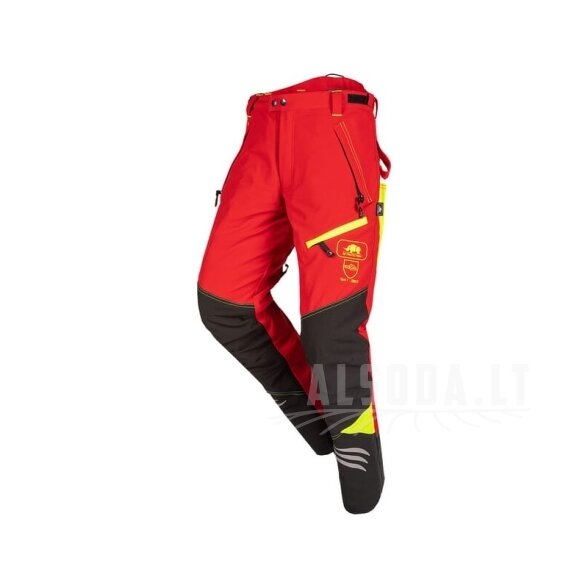 Kelnės grandininiam pjūklui, S, raudonos/geltonos, Ninja Kelnės grandininiam pjūklui, S, raudonos/geltonos, Ninja