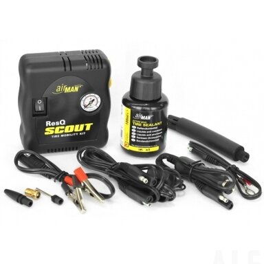 Kompresorius komplektas AirMan ResQ Scout 12V + 100 ml Tire Sealant 76-086