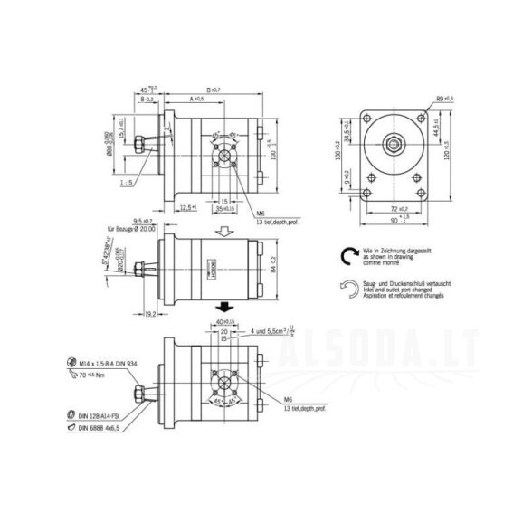 Krumpliaratinis siurblys AZPF-12-016LSA20MB Bosch Rexroth 4