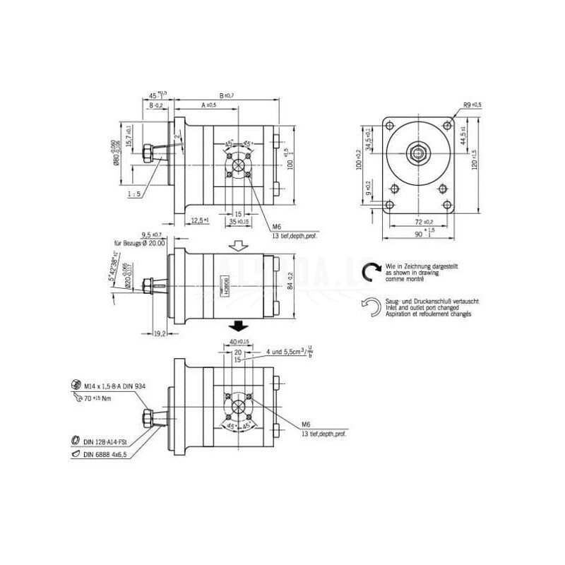 Krumpliaratinis siurblys AZPF-12-016LSA20MB Bosch Rexroth 4