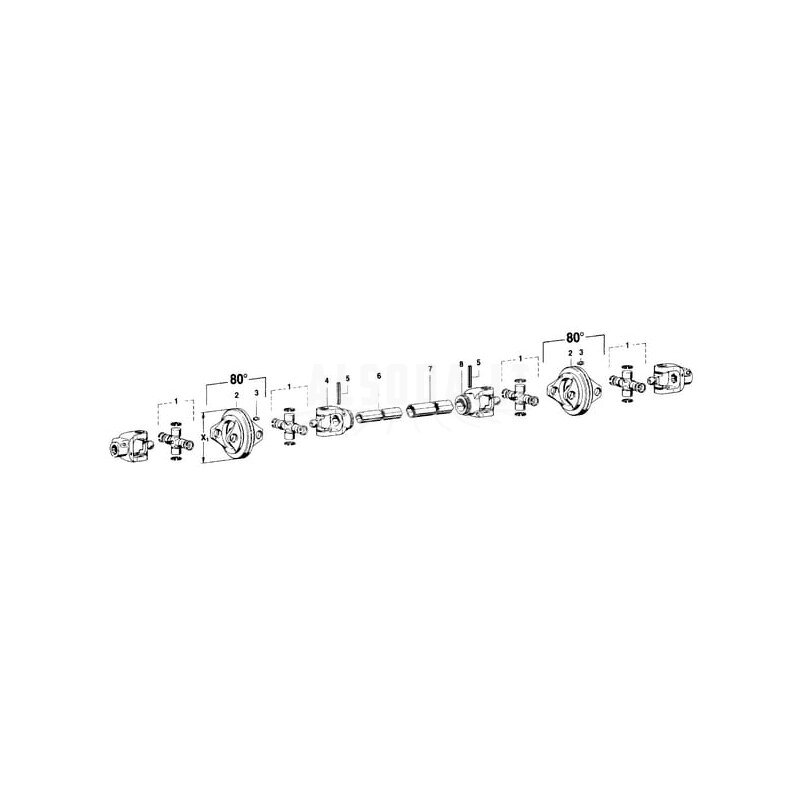 Kryžminis laikiklis Ø 32x76mm / Ø 27x94mm 2480 Walterscheid 2 Kryžminis laikiklis Ø 32x76mm / Ø 27x94mm 2480 Walterscheid 2